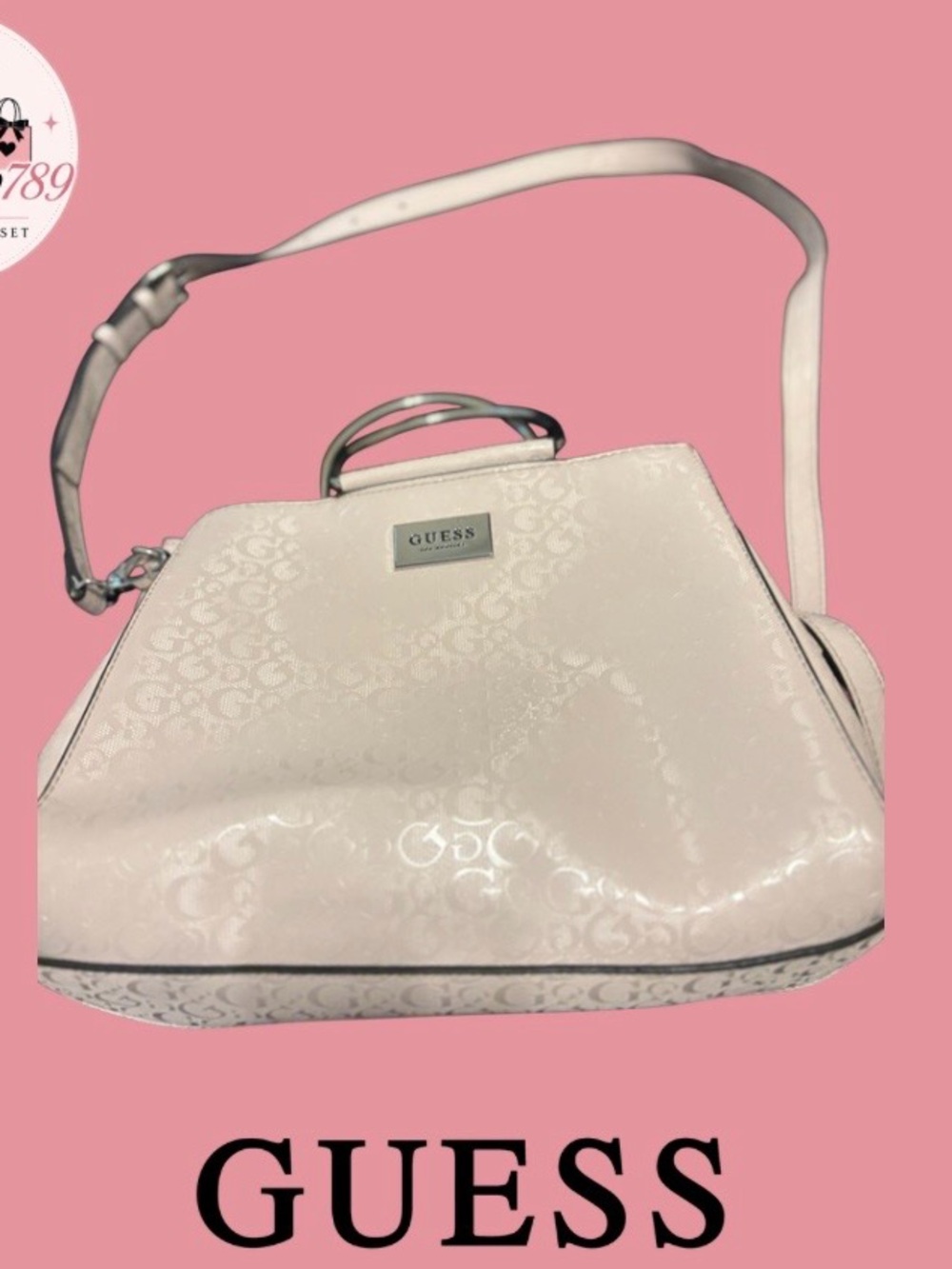 GUESS Pink Satchel with Adjustable Strap
